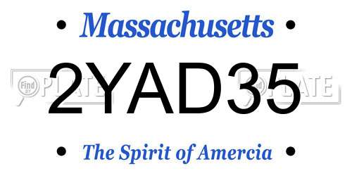2YAD35 Massachusetts License Plate