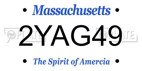 2YAG49 Massachusetts License Plate