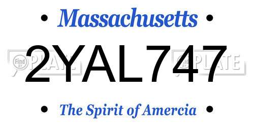 2YAL747 Massachusetts License Plate