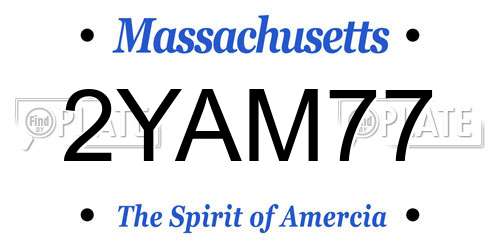 2YAM77 Massachusetts License Plate