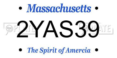 2YAS39 Massachusetts License Plate