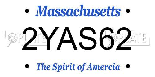 2YAS62 Massachusetts License Plate