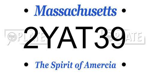 2YAT39 Massachusetts License Plate
