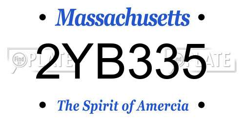 2YB335 Massachusetts License Plate