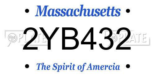 2YB432 Massachusetts License Plate