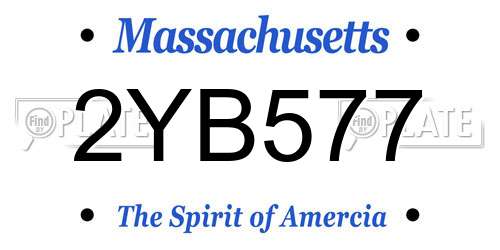 2YB577 Massachusetts License Plate