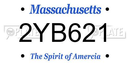 2YB621 Massachusetts License Plate