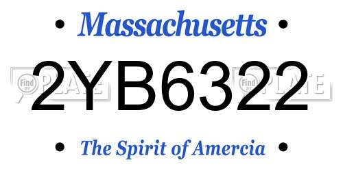 2YB6322 Massachusetts License Plate