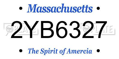 2YB6327 Massachusetts License Plate