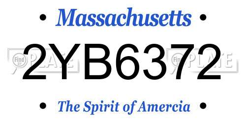 2YB6372 Massachusetts License Plate