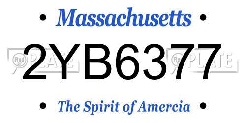 2YB6377 Massachusetts License Plate