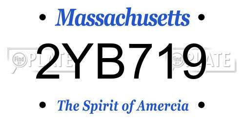 2YB719 Massachusetts License Plate