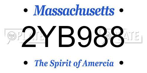 2YB988 Massachusetts License Plate