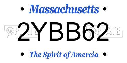 2YBB62 Massachusetts License Plate