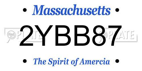 2YBB87 Massachusetts License Plate