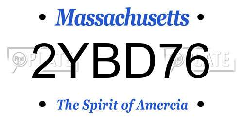 2YBD76 Massachusetts License Plate