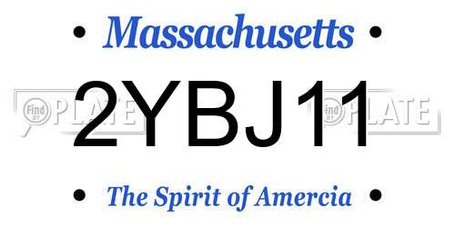 2YBJ11 Massachusetts License Plate