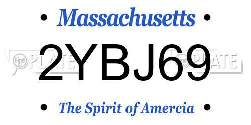2YBJ69 Massachusetts License Plate