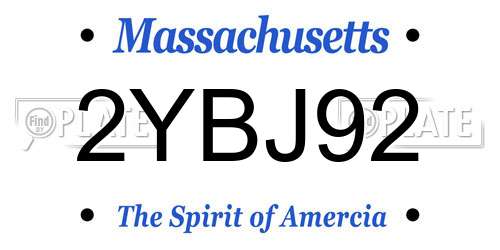2YBJ92 Massachusetts License Plate