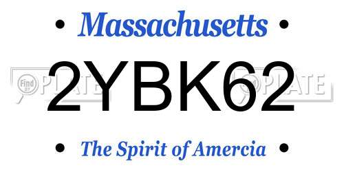 2YBK62 Massachusetts License Plate