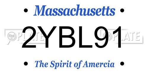 2YBL91 Massachusetts License Plate