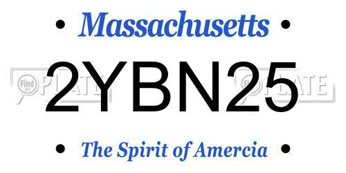 2YBN25 Massachusetts License Plate