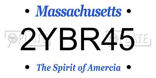 2YBR45 Massachusetts License Plate