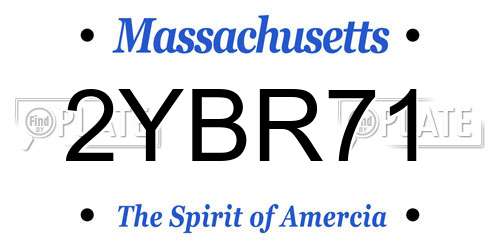 2YBR71 Massachusetts License Plate