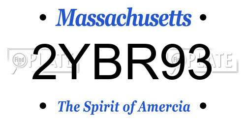 2YBR93 Massachusetts License Plate