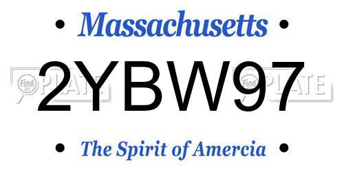2YBW97 Massachusetts License Plate