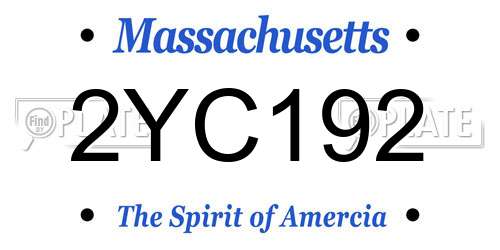 2YC192 Massachusetts License Plate