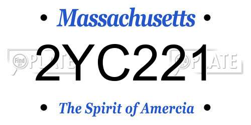 2YC221 Massachusetts License Plate