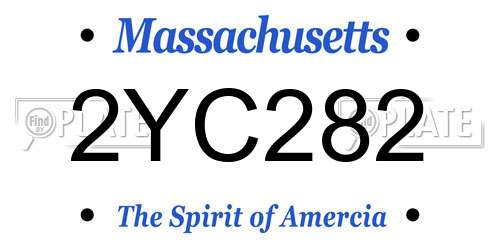 2YC282 Massachusetts License Plate