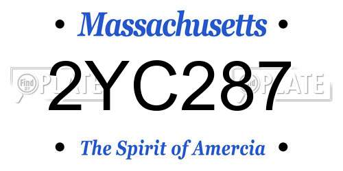 2YC287 Massachusetts License Plate