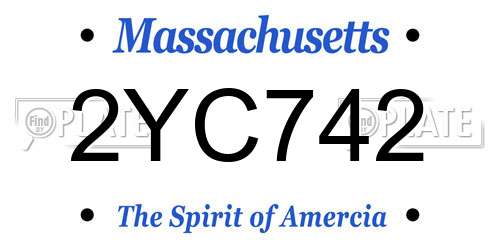 2YC742 Massachusetts License Plate