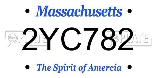 2YC782 Massachusetts License Plate
