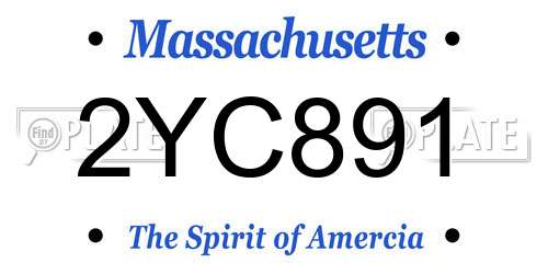 2YC891 Massachusetts License Plate