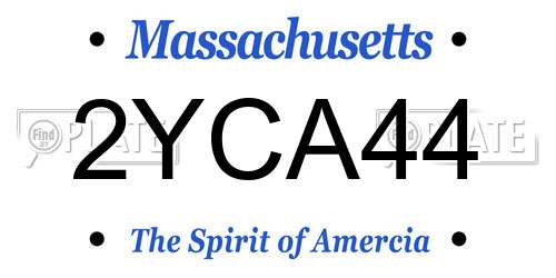 2YCA44 Massachusetts License Plate