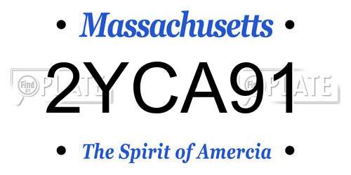 2YCA91 Massachusetts License Plate