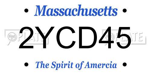 2YCD45 Massachusetts License Plate