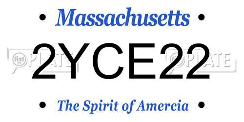 2YCE22 Massachusetts License Plate