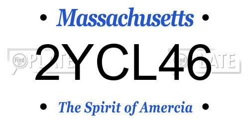 2YCL46 Massachusetts License Plate
