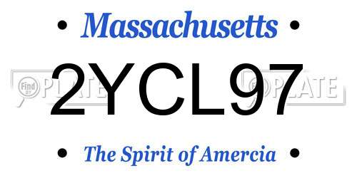 2YCL97 Massachusetts License Plate