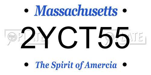 2YCT55 Massachusetts License Plate