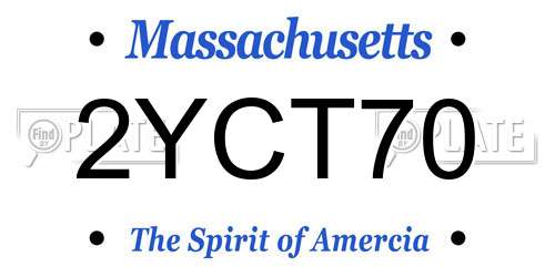 2YCT70 Massachusetts License Plate
