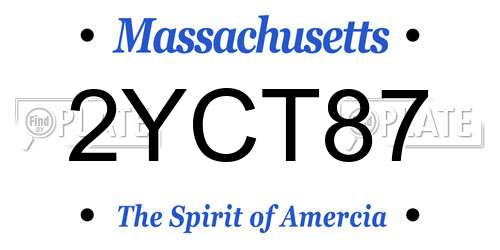 2YCT87 Massachusetts License Plate