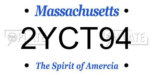 2YCT94 Massachusetts License Plate