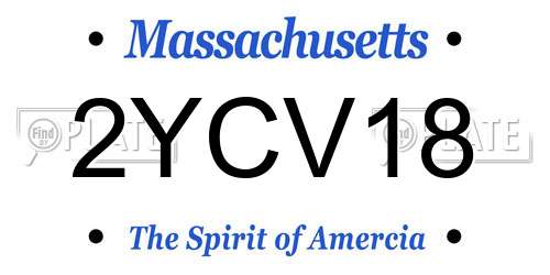 2YCV18 Massachusetts License Plate