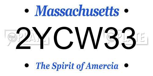 2YCW33 Massachusetts License Plate