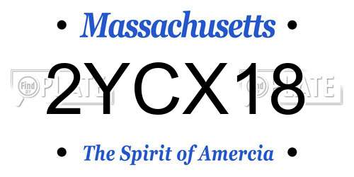 2YCX18 Massachusetts License Plate